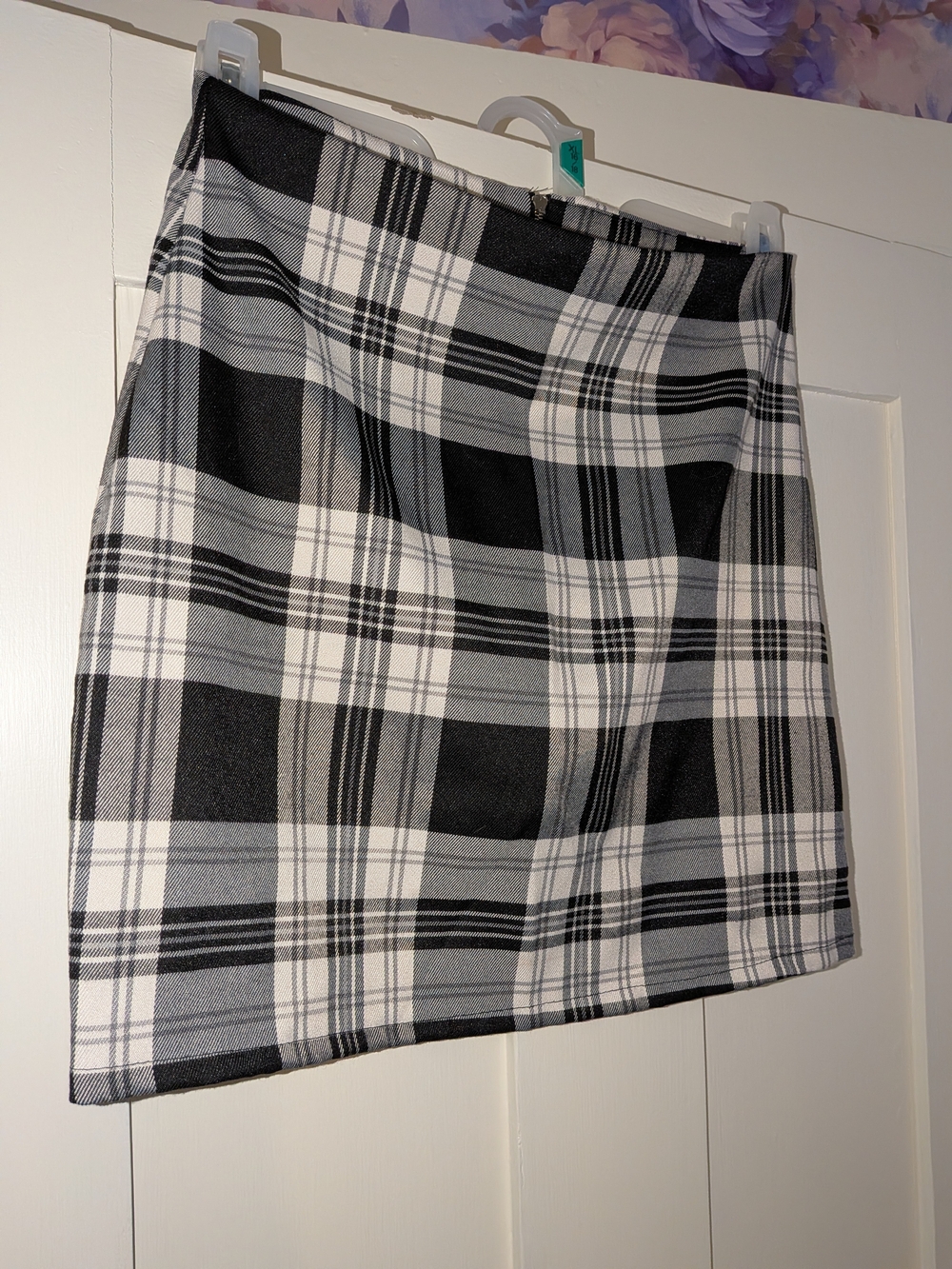 Valentina Black & White Plaid Mini Skirt